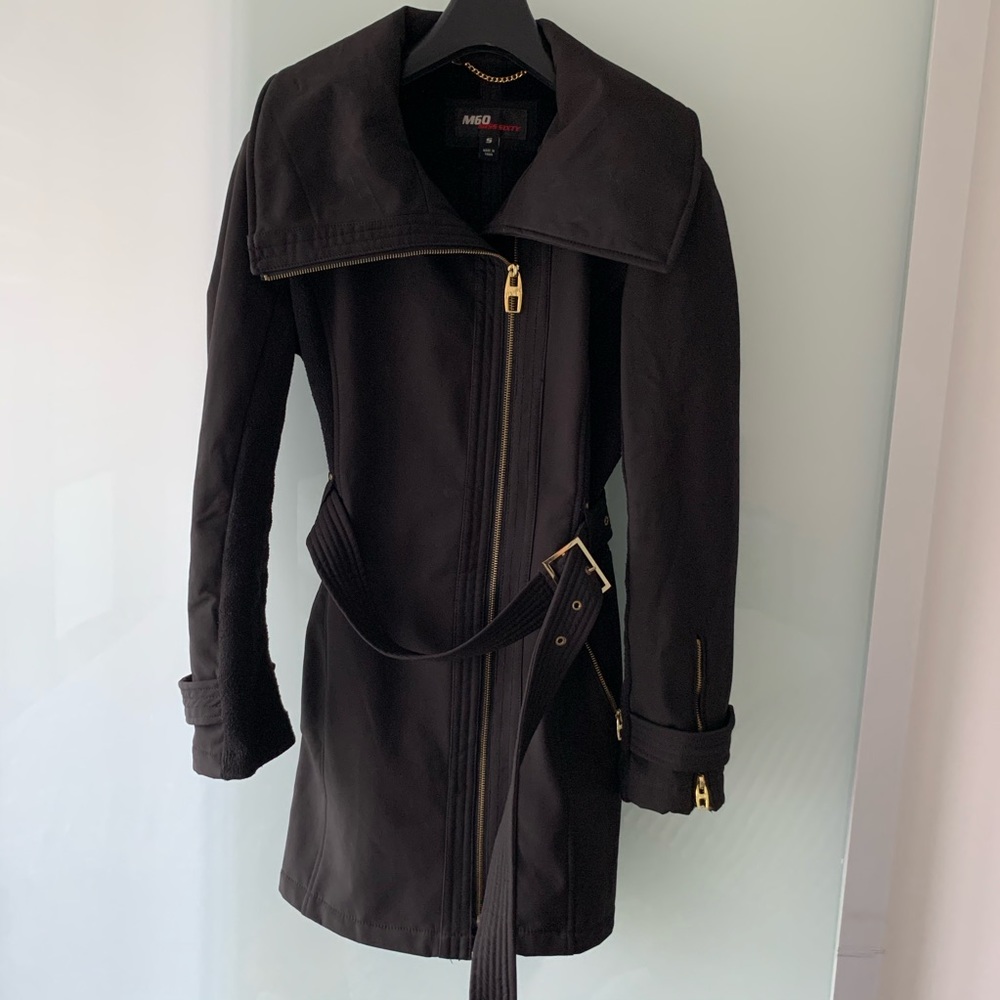 Miss Sixty black trench w gold detail Small